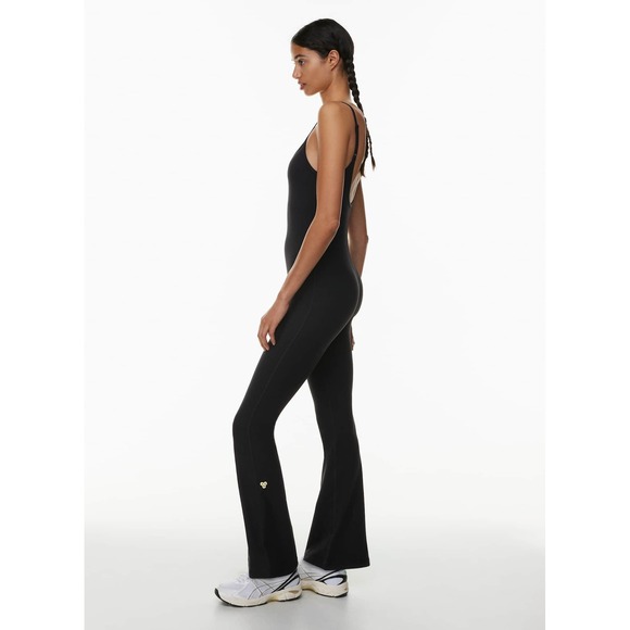 Aritzia Golden Butter Essential Spaghetti Strap Flare Jumpsuit Bodycon Onesie S - Picture 7 of 9